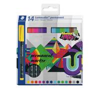 Staedtler Rotulador permanente Lumocolor 318 C14 0,6mm recargable resistente a manchas y agua 14