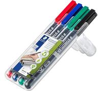 Staedtler Lumocolor 318 WP4 marcador permanente Punta fina Negro, Azul, Verde, Rojo 4 pieza(s)