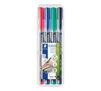 Staedtler Lumocolor 318 WP4 marcador permanente Punta fina Negro, Azul, Verde, Rojo 4 pieza(s)