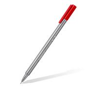 STAEDTLER 334-2 Triplus Fineliner Superfine Pen, 0.3mm Line Width - Red (Box of