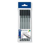 Staedtler 334 9 PB6. Rotuladores Triplus Fineliner. Pack de 6 marcadores de color negro