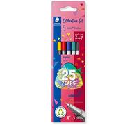 STAEDTLER 334 BK5 TA Fineliner Triplus Celebration Set, cuerpo triangular ergonómico, punta de 0,3 mm, larga duración, 4 + 1