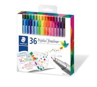 Staedtler 334 C36 - Pack de 36 rotuladores de punta fina, tinta multicolor