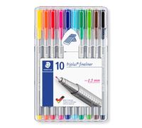 STAEDTLER 334 SB10 Triplus Fineliner Superfine Pen, 0.3mm Line Width - Assorted
