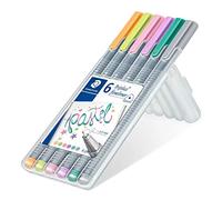 STAEDTLER 334 SB6CS1ST Rotuladores de punta fina Triplus Fineliner. Pack de 6 marcadores de colores pastel, Multicolor