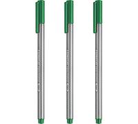 Staedtler 334 Triplus Fineliner - Bolígrafos de punta fina (0,3 mm, 3 unidades), color verde