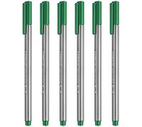 Staedtler 334 Triplus Fineliner - Rotuladores de punta fina (0,3 mm, 6 unidades), color verde