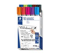 STAEDTLER 351 B10 Lumocolor Whiteboard Marker. Estuche de cartón con 10 marcadores para pizarra blanca, colores surtidos