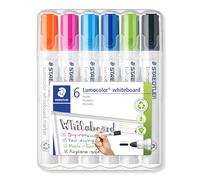 STAEDTLER 351 WP6-1 Lumocolor Whiteboard Marker. Estuche exclusivo box con 6 marcadores para pizarra blanca, colores surtidos