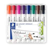 Staedtler 351WP8 Rotuladores para pizarra blanca Lumocolor, inodoro, secado rápido y recargable, paquete de 8 unidades, Multicolor