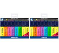 STAEDTLER 364 A WP8 ST, Set de 8 Marcadores Fluorescentes, Multicolor (Paquete de 2)