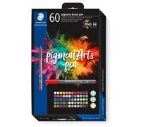 STAEDTLER 371 C60 Pigment Arts Brush Pen - Assorted Colours (Pack of 60)