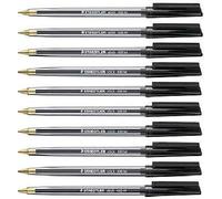 Staedtler 430 M - Bolígrafos con punta robusta y duradera en metal (10 unidades), color negro