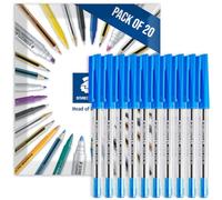 STAEDTLER 430M - Bolígrafos de punta redonda (20 unidades), color azul | Bolígrafo de escritura suave, punta media, para notas, dibujo, estudio