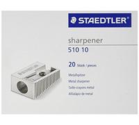 STAEDTLER 510 10. Afilalápiz de acero inoxidable. Caja con 20 sacapuntas de metal.