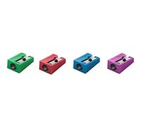 STAEDTLER 510 10 PR2. Afilalápiz de acero inoxidable. Caja con 20 sacapuntas de metal de color