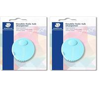 STAEDTLER 512 PS2 BKPA - Afilalápices de doble agujero con depósito para las virutas. (Paquete de 2)