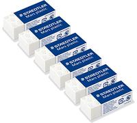 Staedtler 526 53 Mars Plastic Mini - Goma de borrar (6 unidades, sin ftalatos ni látex)