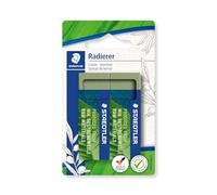 STAEDTLER 526 80 Goma de borrar - Pack de 2, para niños | Mínimo un 56 % de materias primas renovables, ni látex - natural - N.º de artículo 526 80BK2