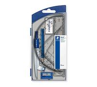 STAEDTLER 550 60 S8 - Juego de geometría con 8 artículos en funda con tapa plegable, multicolor