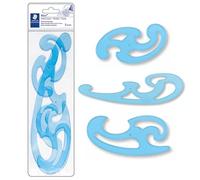STAEDTLER 571 40 WP Mars - Plantillas Burmester (3 formas, en caja de transporte), color azul