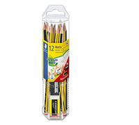 STAEDTLER 61 120P2 Noris Edición Limitada Feliz Aniversario - Tubo hexagonal transparente con 12 lápices de grafito Noris HB de Grafito, 1 Goma de borrar Noris + GRATIS 1 Afilalápices