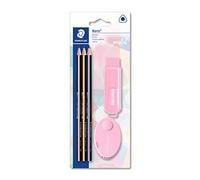 STAEDTLER - Kit de Escritura Pastel: Lápices de Grafito, Goma de Borrar y Afilalápices (Varios modelos) ㅤ