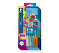 STAEDTLER 61 SC2 HA Juego de escrituras, 2 rotuladores fluorescentes, 3 rotuladores de punta fina, 3 lápices de colores, 2 blocs de notas adhesivas