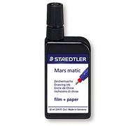 STAEDTLER 745 M2-9. Tinta china Mars Matic M2 bi-soporte papel vegetal y poliéster. Frasco 22 ml, color negro intenso