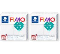 STAEDTLER 8010-002 FIMO Effect - Arcilla polimérica para modelar de secado al horno, color blanco galaxy (pastilla 57 g.) (Paquete de 2)