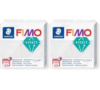 STAEDTLER 8010-003 FIMO Effect - Arcilla de modelado polimérica endurecida al horno, granito blanco piedra (1 bloque de 57 g) (Paquete de 2)