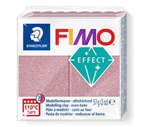 STAEDTLER 8010-212 FIMO Effect - Arcilla polimérica para modelar de secado al horno, color rojo purpurina (pastilla 57 g.)