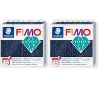 STAEDTLER 8010-352 FIMO Effect - Arcilla polimérica para modelar de secado al horno, color azul galaxy (pastilla 57 g.) (Paquete de 2)