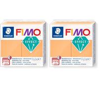 STAEDTLER 8010-401. Pasta para modelar con Tacto Efecto Piel Fimo Effect. 1 Bloque de 57 Gramos de Color Naranja neón. (Paquete de 2)