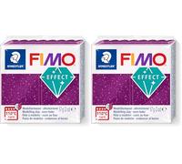 STAEDTLER 8010-602 FIMO Effect - Arcilla polimérica para modelar de secado al horno, color púrpura galaxy (pastilla 57 g.) (Paquete de 2)