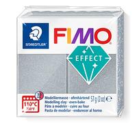 STAEDTLER 8010-81 FIMO Effect - Arcilla polimérica para modelar de secado al horno, color plata metálico (pastilla 57 g.)
