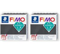 STAEDTLER 8010-91 FIMO Effect - Arcilla polimérica para modelar de secado al horno, color gris acero metálico (pastilla 57 g.) (Paquete de 2)