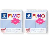 STAEDTLER 8020-T31 FIMO - Arcilla de modelado polimérica suave endurecida al horno, color azul serenidad (1 bloque de 57 g) (Paquete de 2)