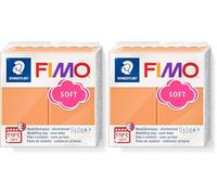STAEDTLER 8020-T41 FIMO - Arcilla de modelado polimérica suave endurecida al horno, sorbete de papaya (1 bloque de 57 g) (Paquete de 2)