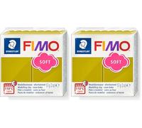 STAEDTLER 8020-T51 FIMO - Arcilla de modelado polimérica suave endurecida al horno, hierba de playa (1 bloque de 57 g) (Paquete de 2)