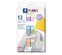 STAEDTLER-8023 C12-3ST Pasta de modelar de endurecimiento al horno, Color pastell-farben, 12 Halbblöcke (8023 C12-3) , color/modelo surtido