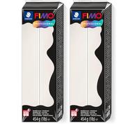 STAEDTLER 8041-03 FIMO Professional - Arcilla polimérica para modelar de secado al horno. Pastilla 454 g, color porcelana semi-opaca (Paquete de 2)