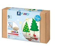 STAEDTLER 81 SET 07 FIMO AIR 81 - Set "CHRISTMAS" FIMO air 81 con pastilla 500g FIMO air blanco, pincel, 2 tubos pintura acrílica, 2 herramientas modelado y 2 rodajas madera con palito
