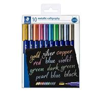 STAEDTLER 8325 TB10 - Estuche con 10 rotuladores metálicos para caligrafía, colores surtidos