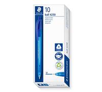 STAEDTLER ball 4230 M Bolígrafos - azul, pack 10, para escuela | Cuerpo triangular ergonómico, trazo 1,0 mm - escritura suave fiable - Art.-Nr. 4230 M-3
