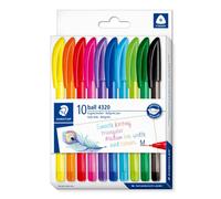 Staedtler Ball 4320 M pack de 10 bolígrafos de punta de bola 1 mm, colores surtidos