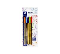 Staedtler Blíster con 5 bolígrafos 1 rojo y 4 colores surtidos