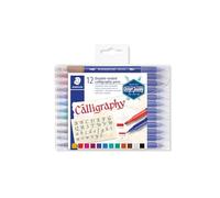STAEDTLER Bolígrafo de caligrafía 3005 TB12 de doble punta, colores surtidos, 12 unidades (paquete de 1)