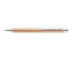 STAEDTLER Bolígrafo retráctil Elance 421 45 cuerpo metálico, tinta azul, ancho de línea M = punta media 0,35 mm. Caja 10 bolígrafos cuerpo color beige dorado
