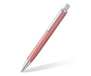 STAEDTLER Bolígrafo retráctil Triplus 444 M, color rosa radiante, carcasa de metal en forma triangular ergonómica, mina grande M, tinta azul, 444 M20-3